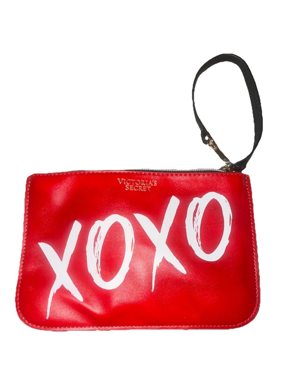 Victoria's Secret Red XOXO Pouch with Black Strap